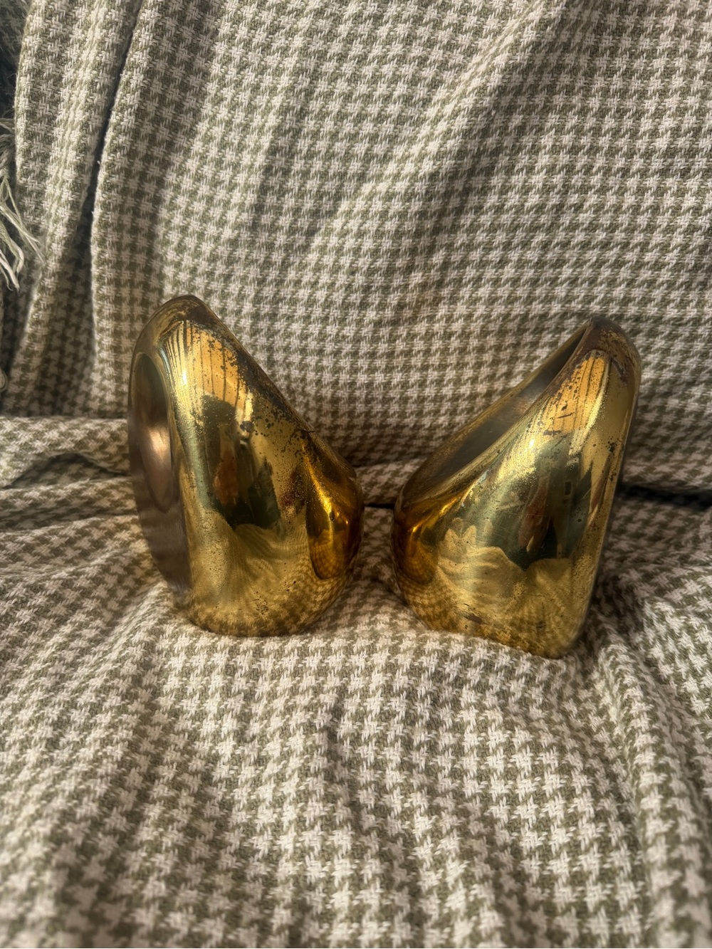 Pair of Ben Seibel Brass Plated Orb Bookends Marked, 1950s - Picture 13 of 15